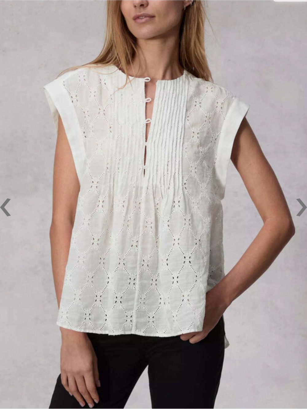 RAG & BONE White Embroidered Gabby Top